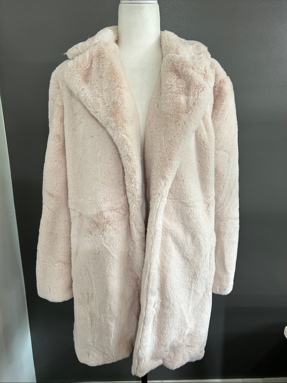 Gianni Bini Soft Pink Faux Fur Coat